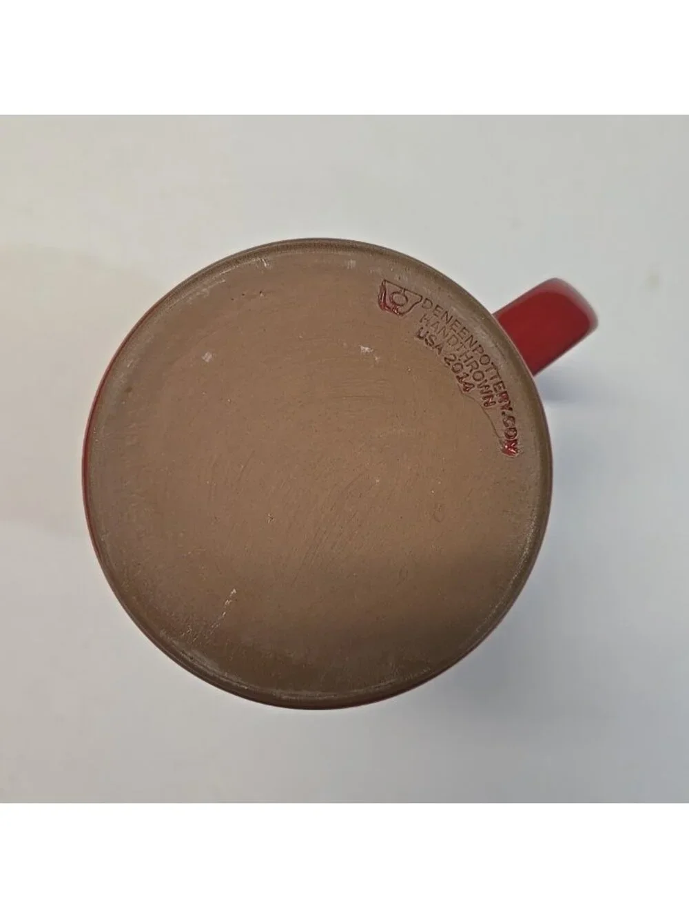 Deneen Pottery Mug Minnesota Boat Club Raspberry Island St. Paul 1870 Red